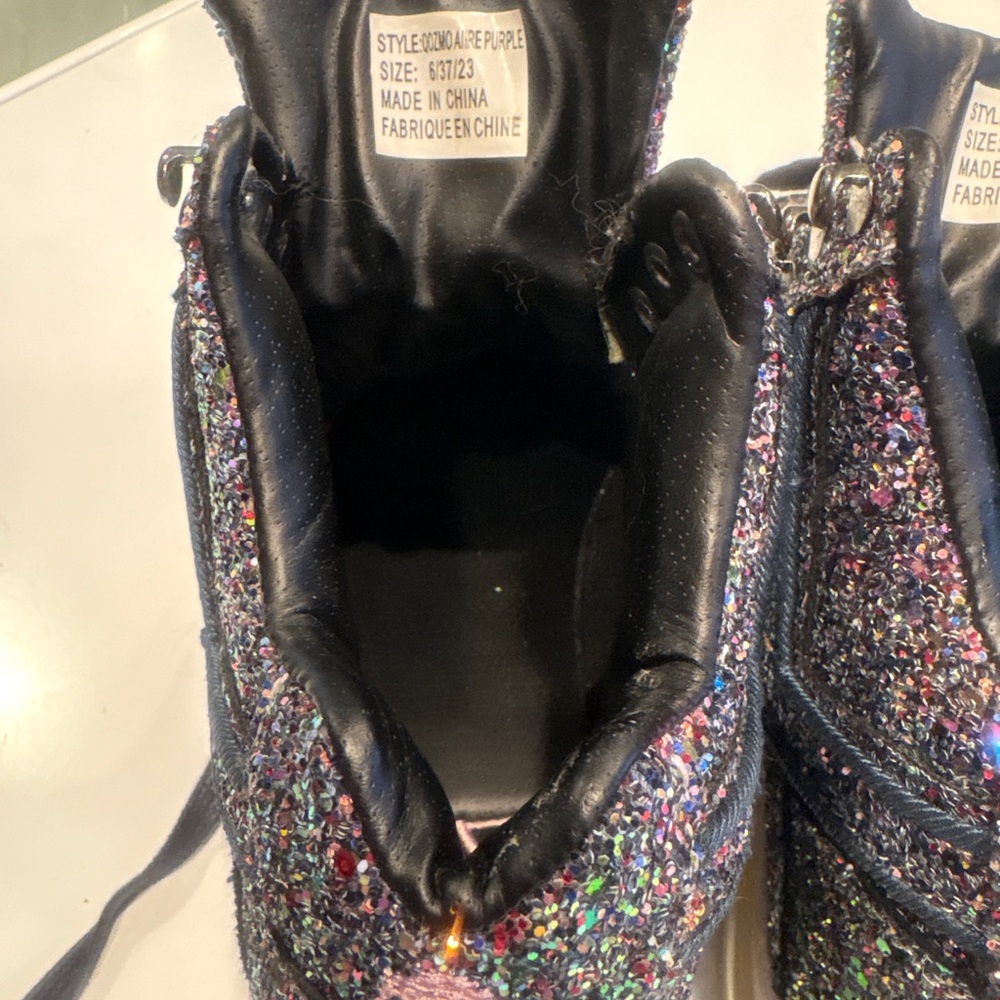 YRU Sparkle Black Multicolor Sneakers - Picture 6 of 9